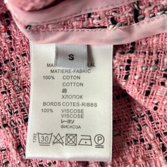 Charlie Luciano Milano Tweed Shirt Jacket Pink Size Small - Picture 14 of 16